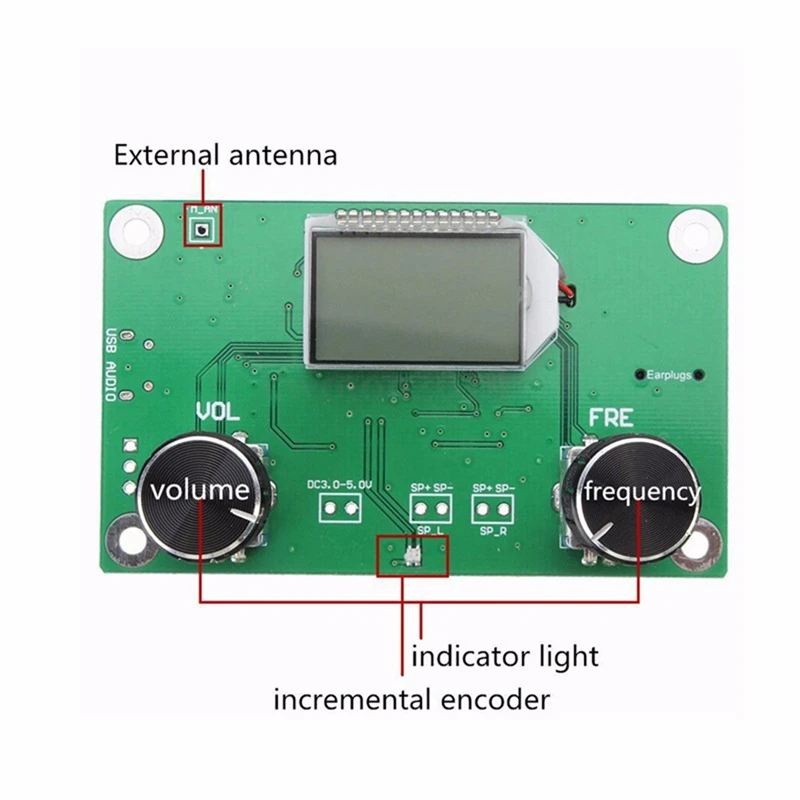 FM 87-108Mhz DSP&PLL LCD Stereo Radio Receiver Module + Serial Control Wireless Audio Campus Broadcast Receiver