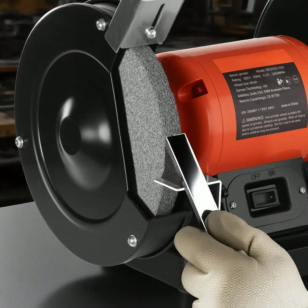 

Шлифовальный станок, 6-дюймовый односкоростной настольный шлифовальный станок, низкоскоростной настольный шлифовальный станок 1750 об/мин с индукционным двигателем 250 Вт 2 А, шлифовальные круги 36-60 грит.