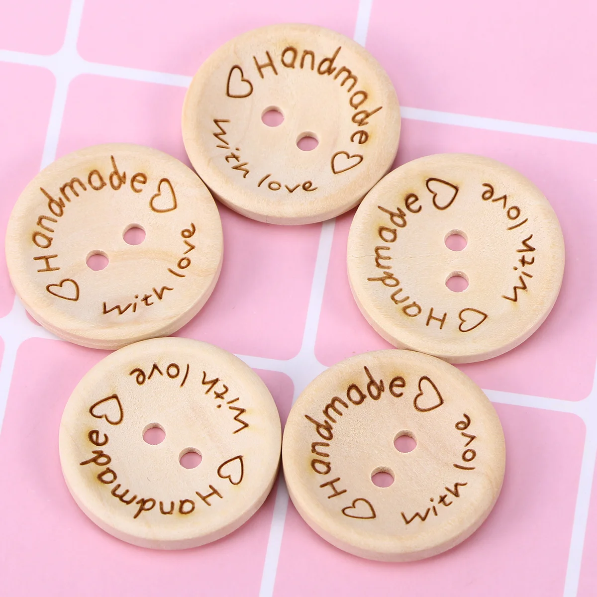 

100Pcs Heart Wooden Buttons Bowl Shaped Sewing Clothes Bags DIY Crafts Scrapbooking 25mm Wooden Bowl Shaped Buttons