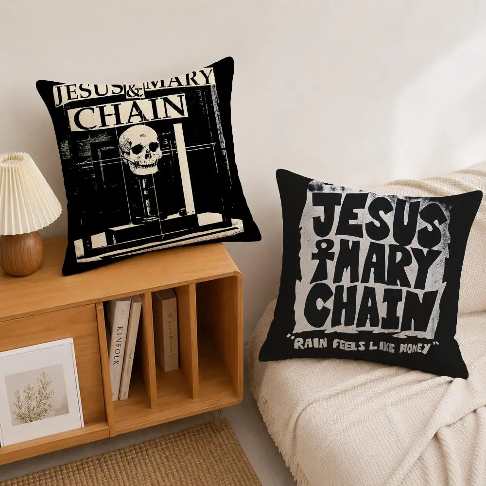 Singer The Jesus and Mary Chain Cushion Cover Natural Linen Pillowcase Set, All-in-One Decor for Sofa, Bedroom & Chair