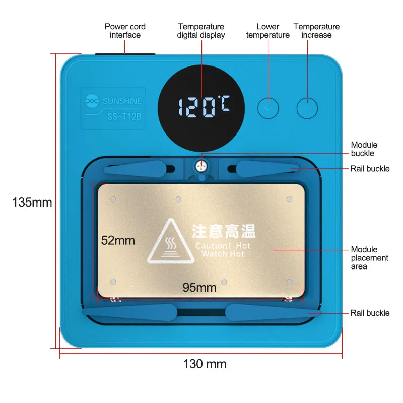 Imagem -06 - Sunshine-plataforma de Aquecimento Multifuncional para Reparação de Telemóveis Manutenção Inteligente Android e Série ip Ss-t12b