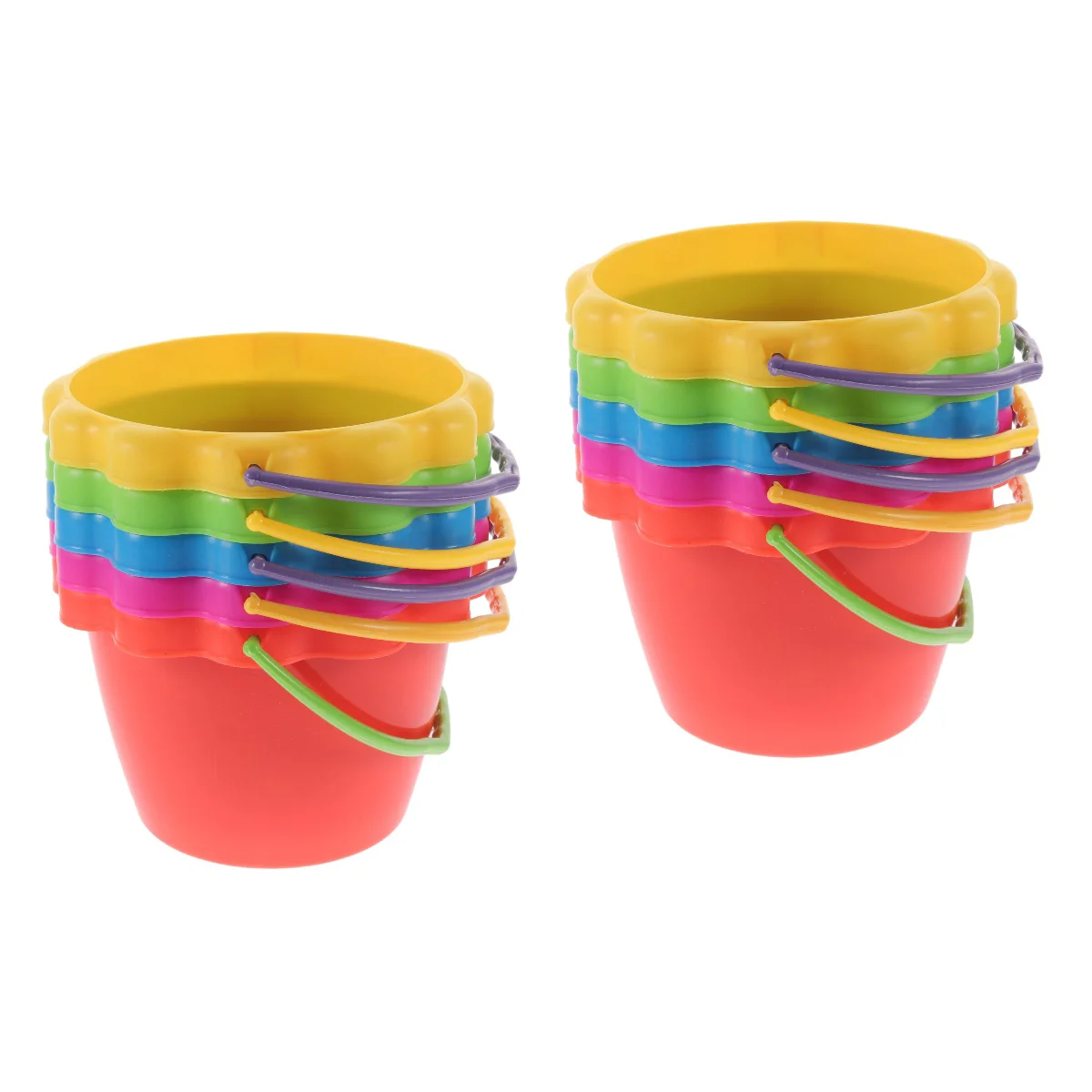 

2 PCS Toy Beach Bucket Portable Sand Buckets Playing Tools Children Toys Playthings Outdoor