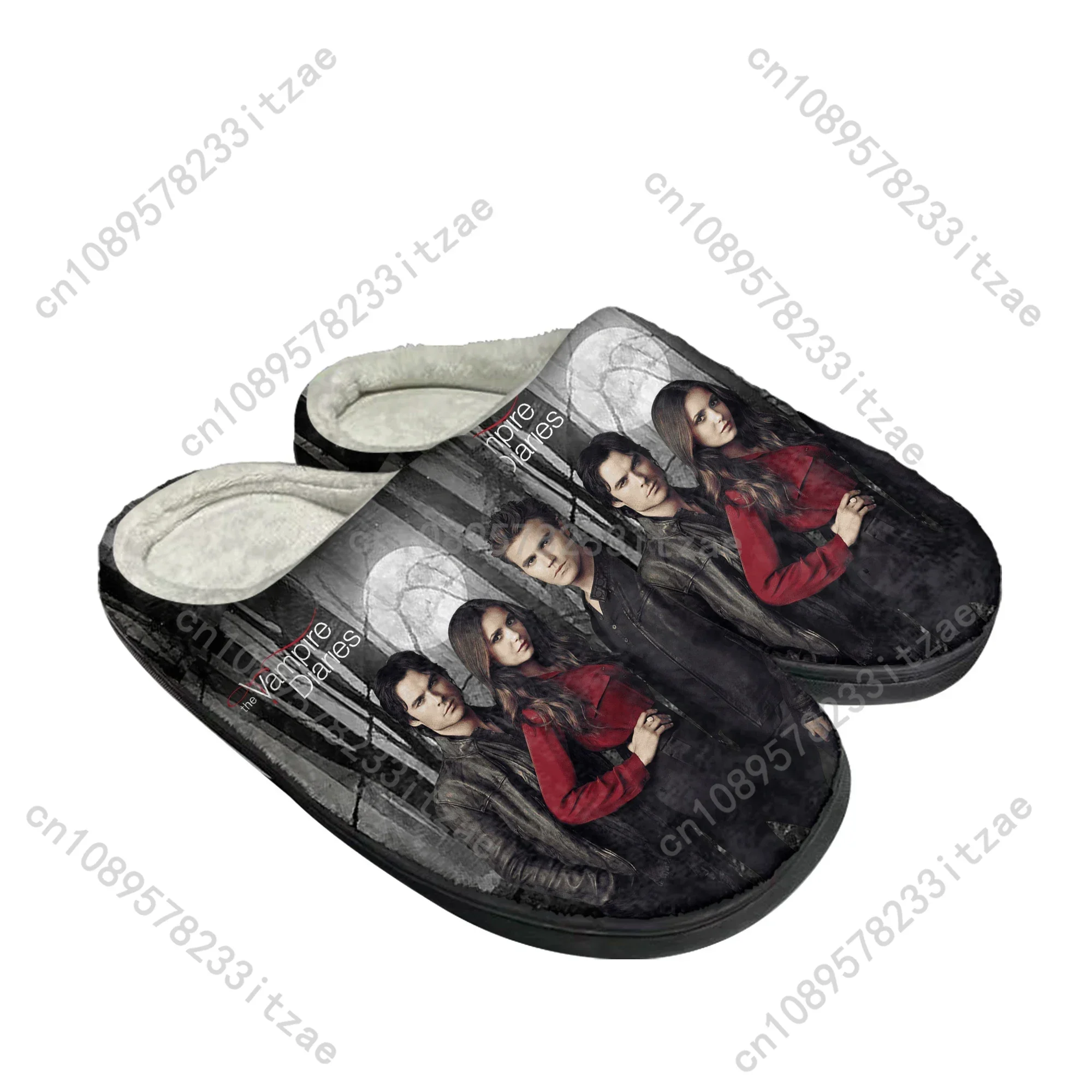 The Vampire Diaries Damon Salvatore Home Cotton Custom Slippers Mens Women Teenager Plush Casual Keep Warm Shoes Thermal Slipper