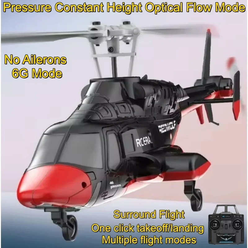 

Professional Flybarless 6G Mode Stunt RC Helicopter 2.4G 6-Aixs Gyroscope Optical Flow Brushless RC Helicopter Toy for Kid Adult