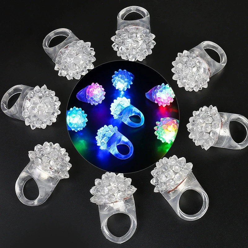 10/20/50pcs Glowing Rings LED Light Up Luminous Rings Party Favor Toys Flash Led Lights Glow In The Dark Party Supplies