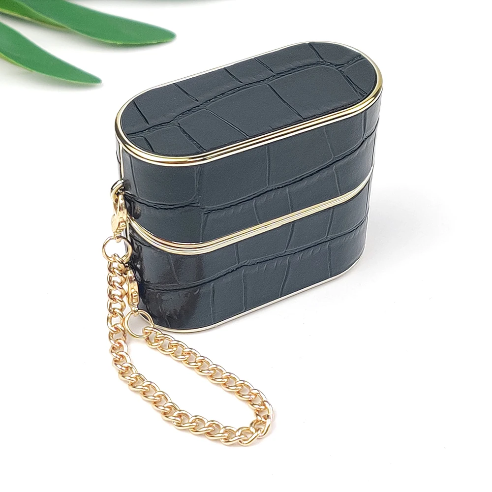 حافظات سماعات أذن جلدية بنمط التمساح، مناسبة لحافظات سماعات الأذن بسوار Galaxy Buds 3/3 Pro Buds/Core/2/2Pro/Pro/Live/FE