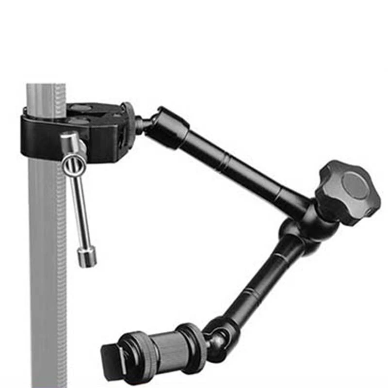 Magic Arm With Super Clamp 11 Inch Articulating Friction Crab Clamp With 1/4 Inch And 3/8 Inch Thread For Dslr Camera Rig, Monit