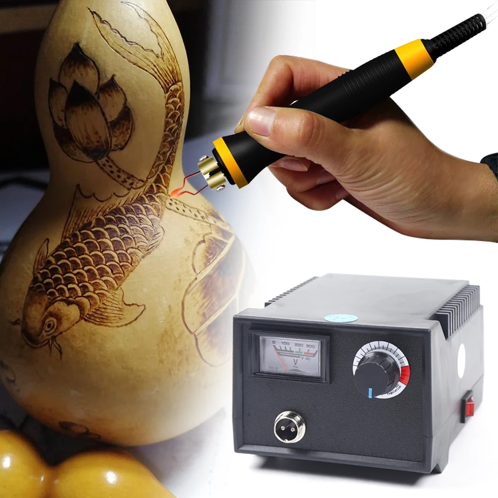 Wood Burning Pyrography Pen Machine Pointer Display Pyrography Pen Fire Painting Station Electric Soldering Iron Engrave LH40-Z