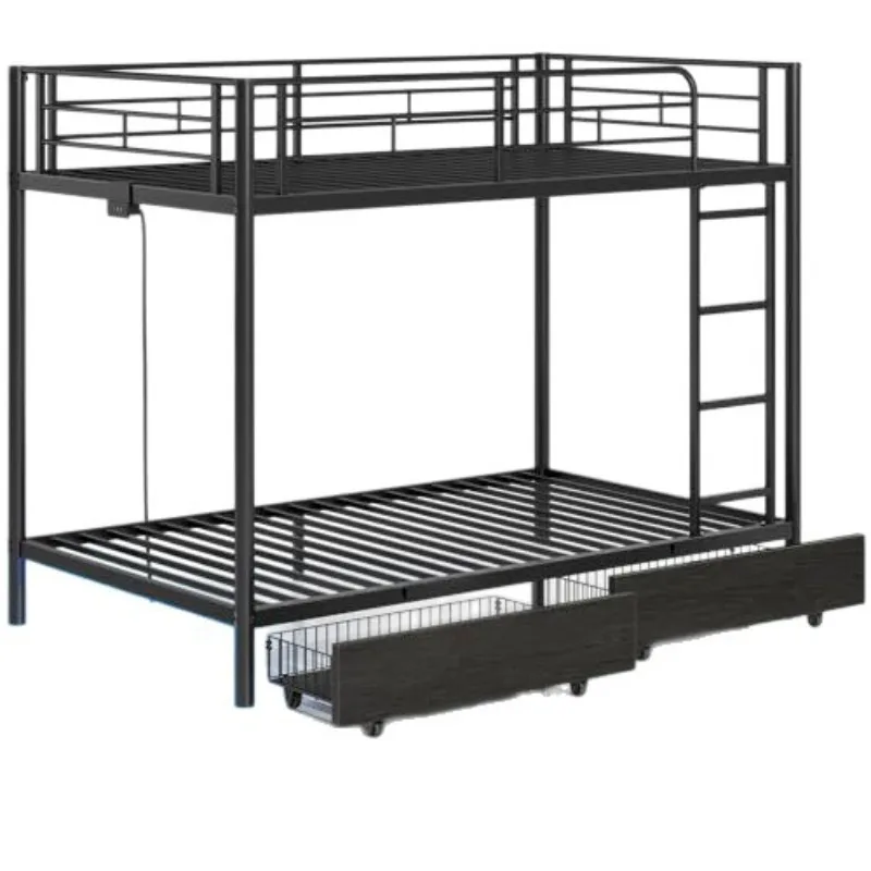 

Cross-border multi-functional wrought iron bed frame household simple double-layer steel Nordic small apartment bunk metal frame