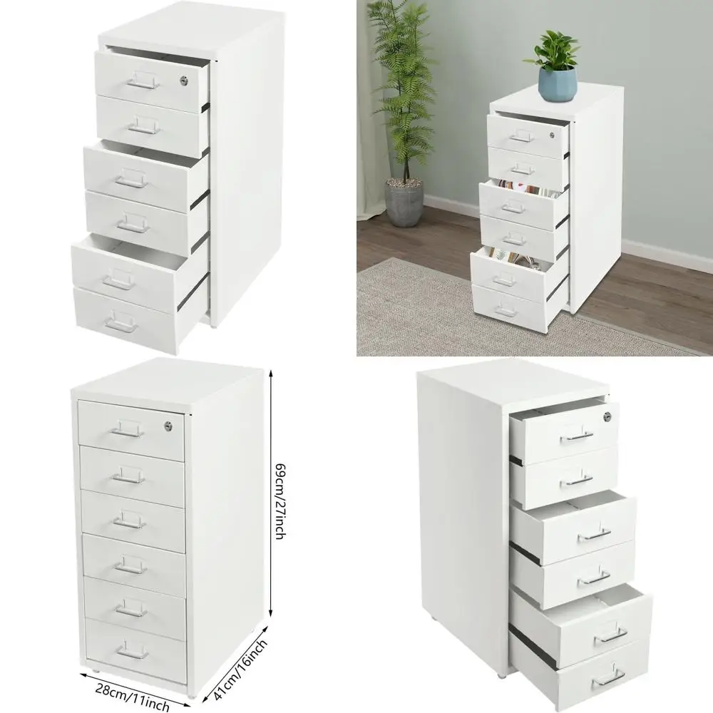 

Heavy-Duty Metal Vertical File Cabinet with Wheels, Curved Handle, and Rounded Edges for Letter, Legal, A4, and F4 Files
