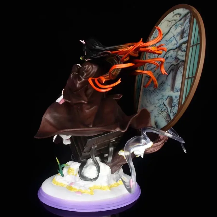 Anime Demon Slayer Kamado Nezuko statua 28cm ekran pcv dekoracja figurka pełnej długości ozdoby zabawkowy model prezent