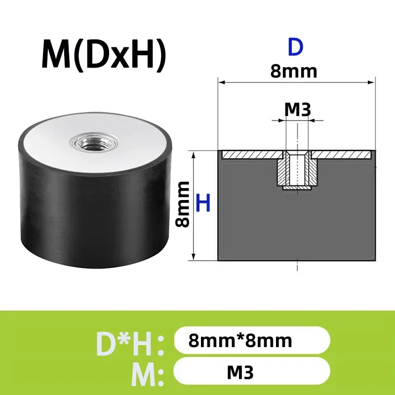 1pcs M3 M4 M5 M6 M8 M10 M12 M16 M20  Female Thread Rubber Shock Absorber Crash Pad DE-Type Damper Anti Vibration Isolation Mount
