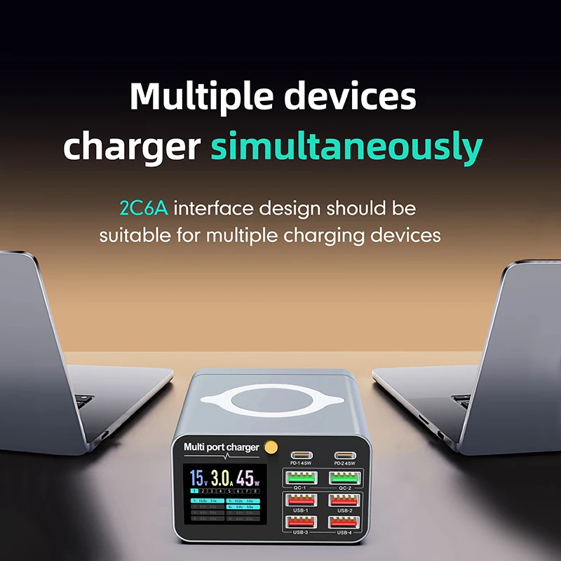 80w-120w-multi-port-usb-c-charger-station-with-wireless-pd-qc30-digital-display-for-laptop-tablet-phone-charging