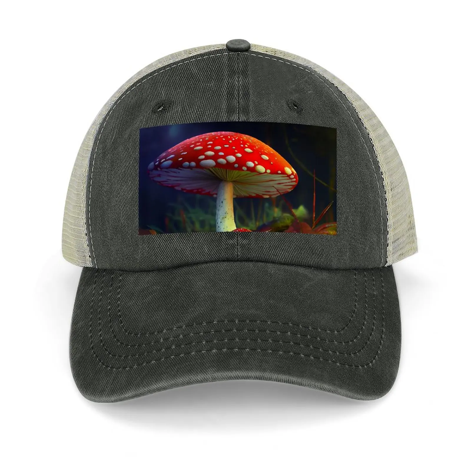 

Red toadstool in the forest. Baseball Cap cute derby hat Fishing cap Men's Hats Women's