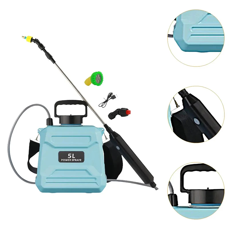 5/8L Electric Agricultural High Pressure Sprayer Portable Pesticide Garden Watering Device Household Garden Flower Lawn Sprayer