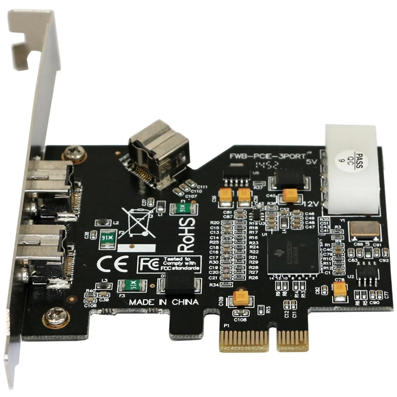 PCI-E To 1394B Firewire Card, PCI-Ex1 To 1394B Firewire Card With 3 9Pin Ports,800Mbps