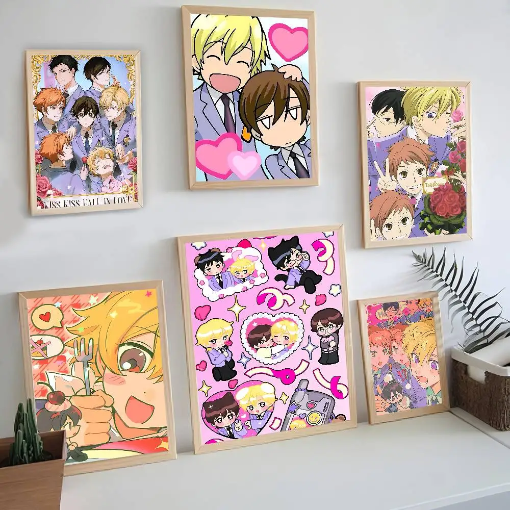 الكلاسيكية أنيمي عوران المدرسة الثانوية المضيف نادي أنيمي الملصقات لزجة HD جودة جدار الفن الرجعية الملصقات للمنزل ديكور جدران