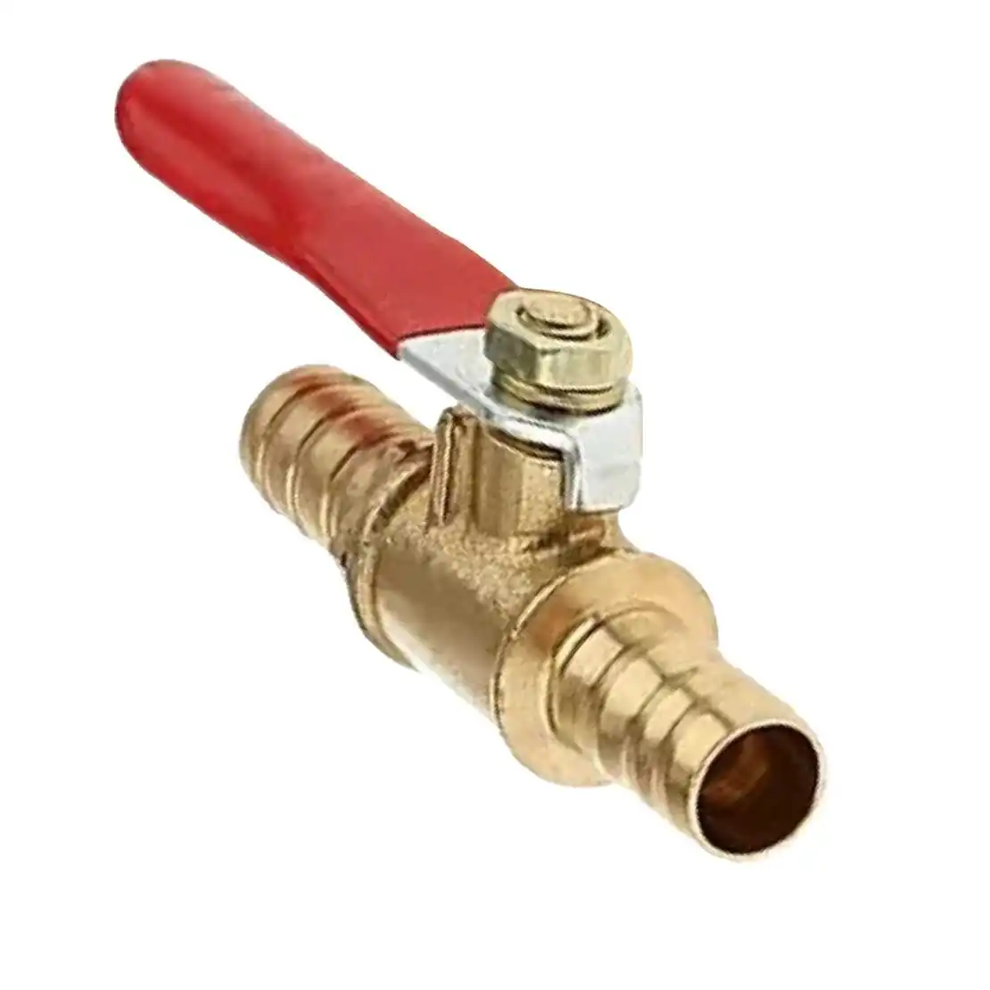 4pcs 8mm Universal Motorcycle Hose Brass Barbed Inline Shut Off Ball Valve Water Air Gas Fuel Tap High Quality image 5
