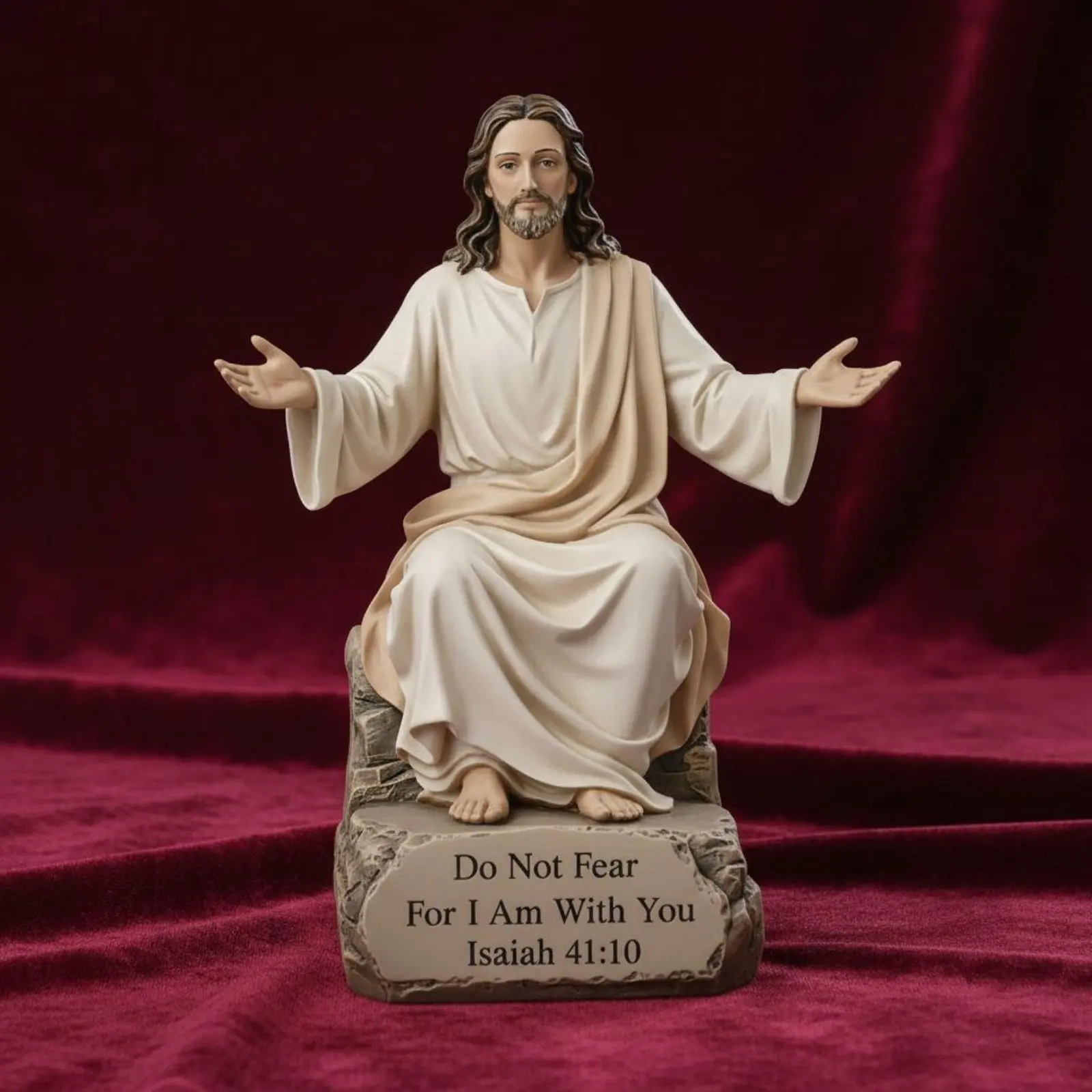Statue de Jésus assis, design européen, figurine du Messie, décoration intérieure, cadeau de foi pour les chrétiens, étagère, coin de prière