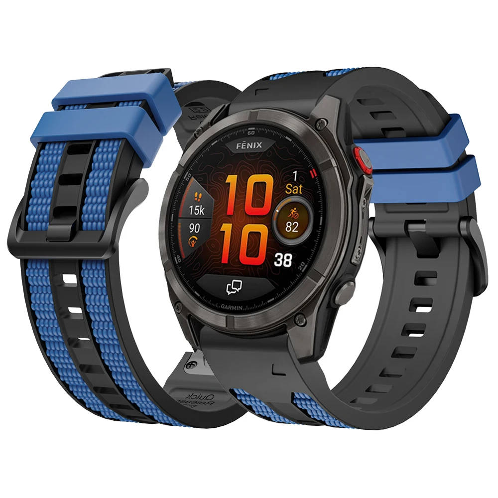 QuickFit 22mm 26mm Zweifarbiges Sport-Silikonarmband für Garmin Fenix 8 Pro 51mm 47mm E 7 7X 6 6X/Epix Gen 2 Uhrenarmband