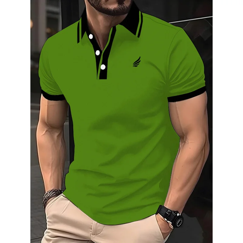 Classic printed patterns on men's T-shirts, outdoor casual neck short-sleeved, street fashion T-shirts, men's clothing added