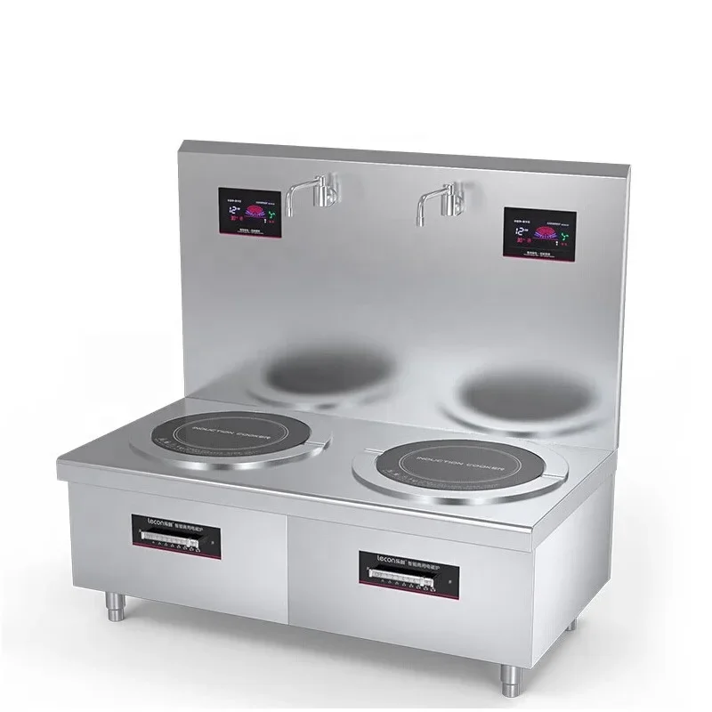 

A Commercial Restaurant Kitchen Double Burner High Power Electric Induction Soup Stove With Pot
