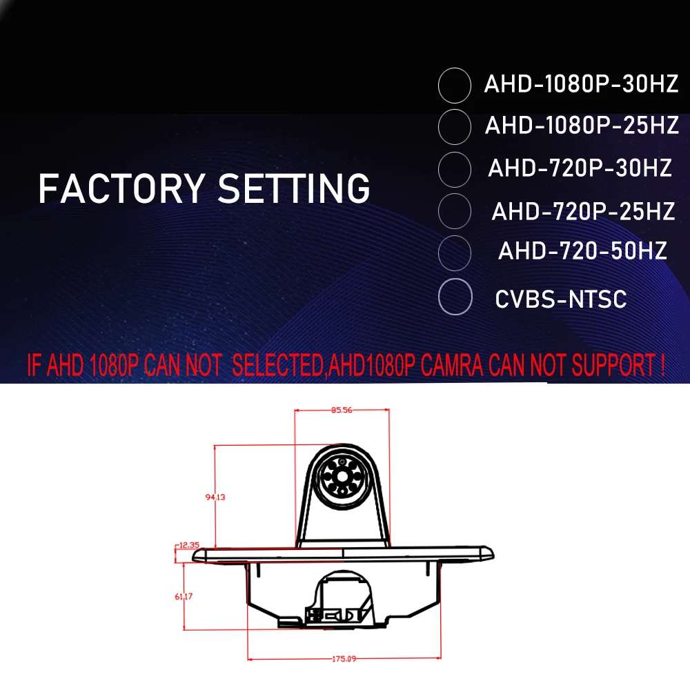 كاميرا ضوء الفرامل الخلفية AHD 1080P 940 IR لخبراء بيجو وسيتروين سبيس تورر وتويوتا ProAce 2007 - 2015