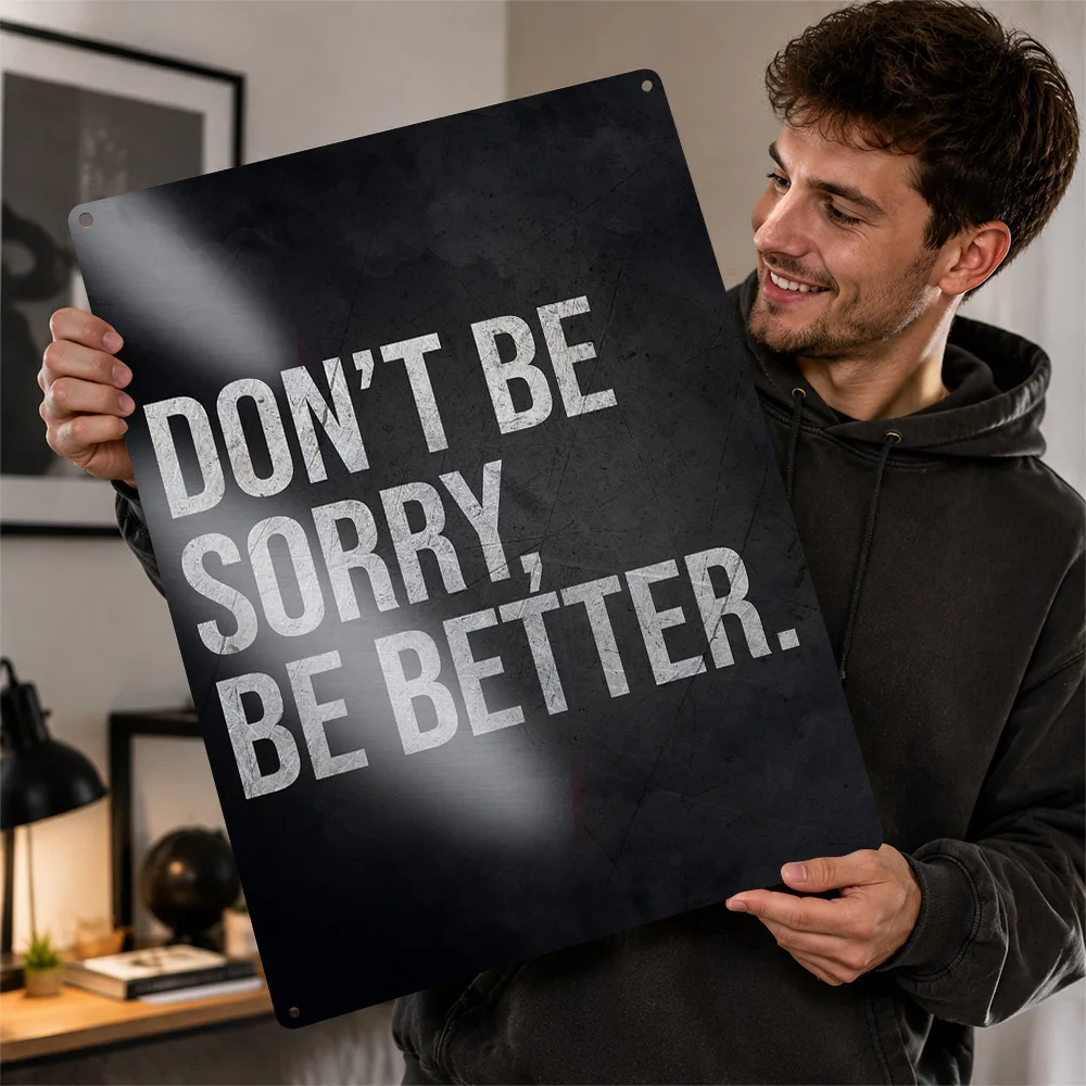 Be Better Poster Quote Wall Art Customized Retro Metal Tin Sign for Office Gym Study Room Home Decor Inspirational Gift Plaque