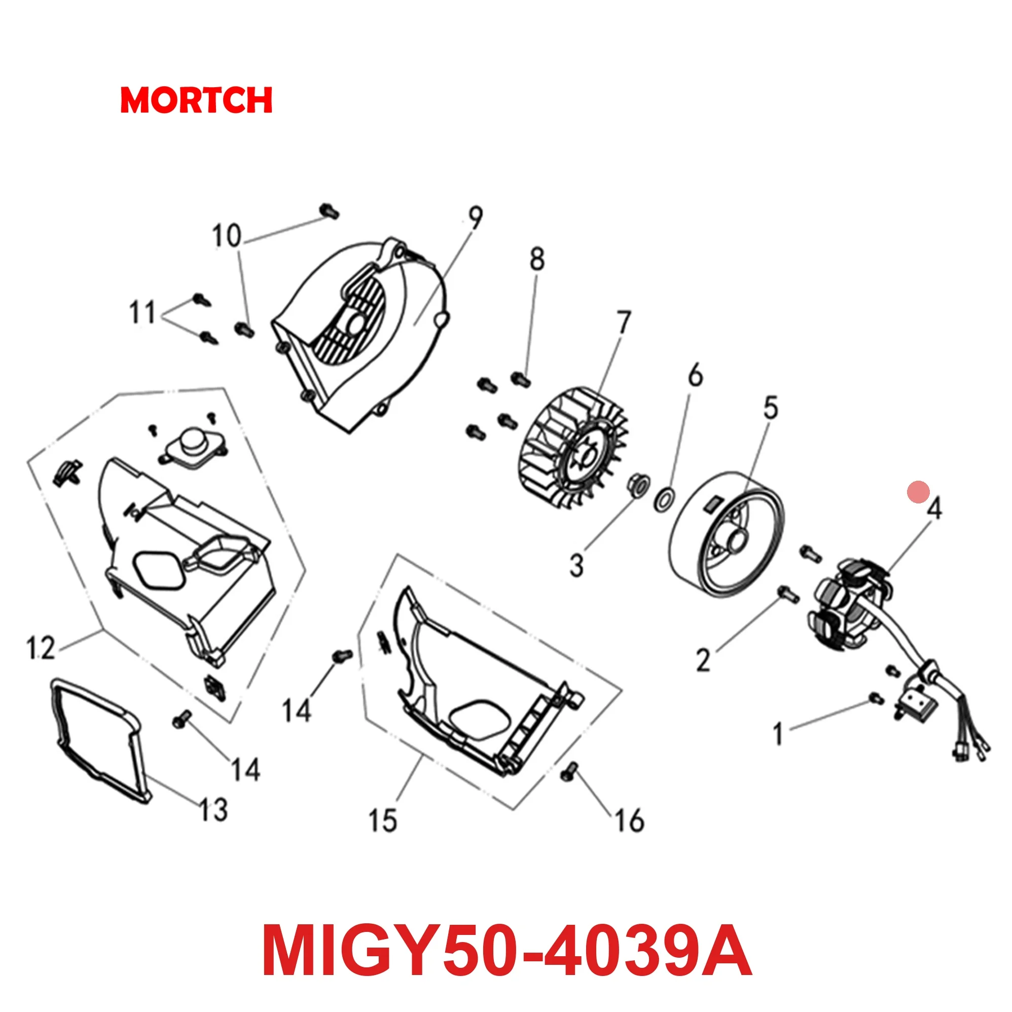 8 Pole Stator Magneto Generator MIGY50-4039A For GY6 50cc 125cc 150cc 139QMB 4 Stroke Scooter Parts