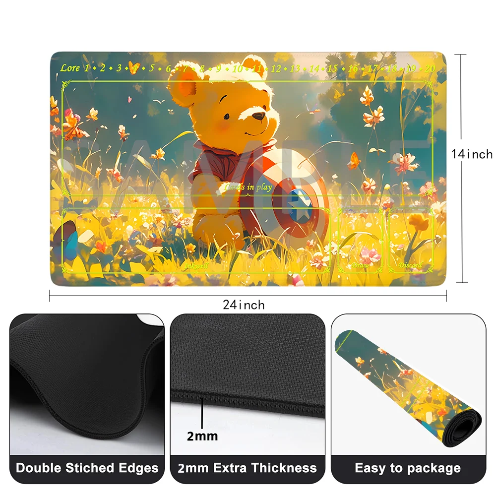 Imagem -02 - Lorcana-trading Card Game Protective Mats Durável Mouse Pad Resistente a Riscos Bolsa de Armazenamento Gratuito Tamanho 24x14