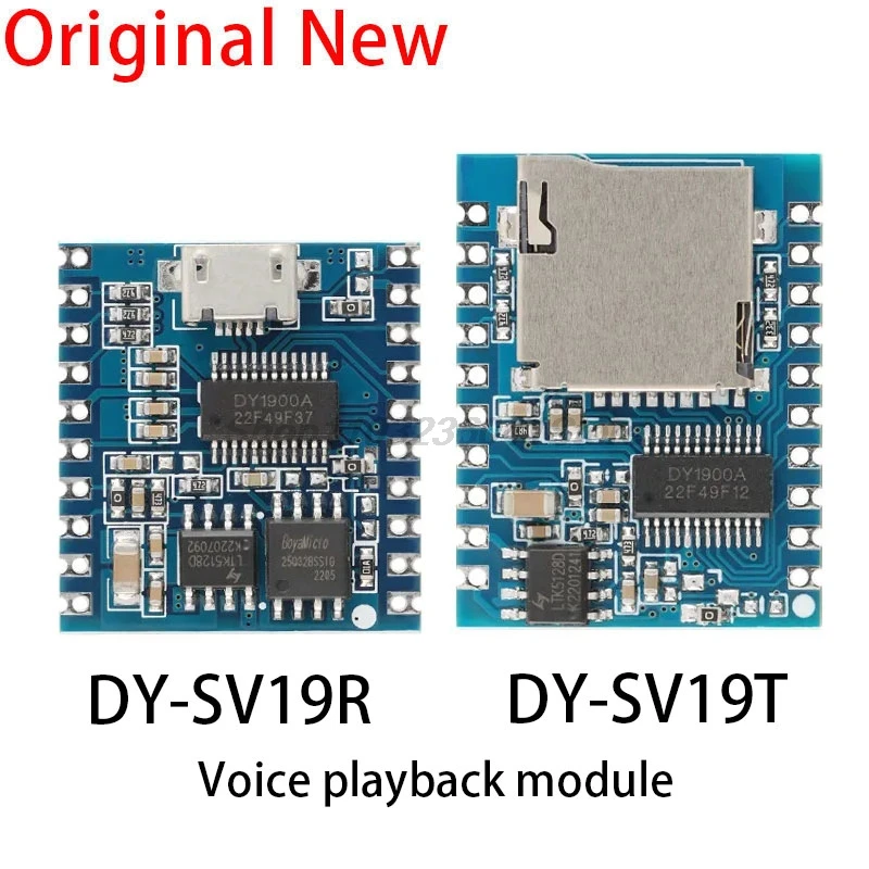 Voice Playback Module DY-SV19R DY-SV19T MP3 WAV Decod 32Bit 32GB IO Trigger UART Control Storage Audio USB Flash Storage TF Card