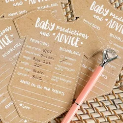 10Pcs Gender Reveal Theme Kraft Paper Blessing Prediction Cards Hanging Ornaments for Baby Shower Baptism Birthday Party Decor