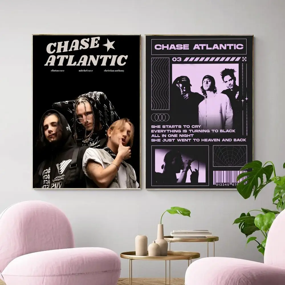 Band Album Cover C-Chase Atlantic Painting Calligraphy Canvas Poster Wall Art Aesthetic Home Decoration for Living Room