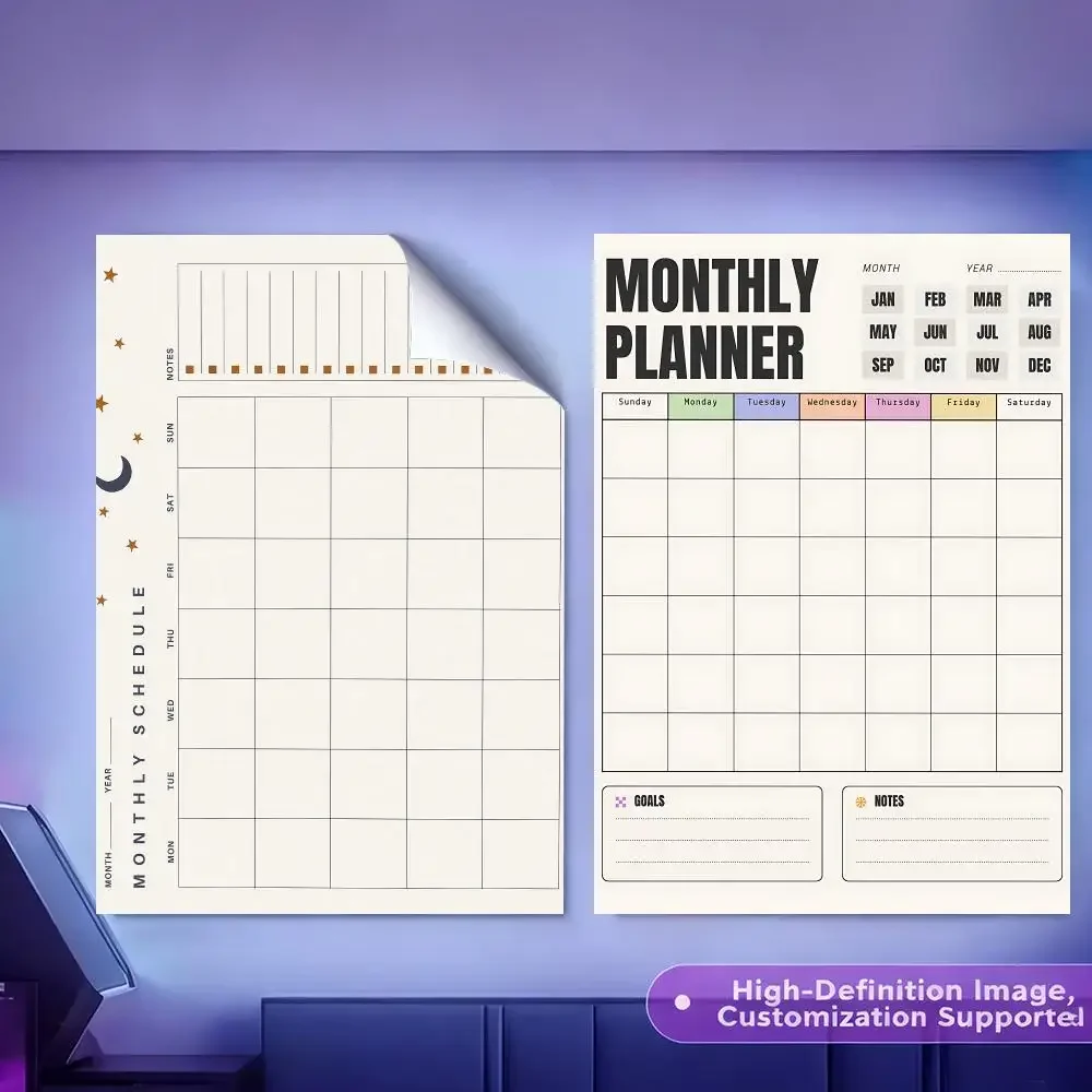 Weekly Calendar weekly calendar planner Painting Calligraphy HD Canvas Poster Crease Free Waterproof All Space Wall Decor