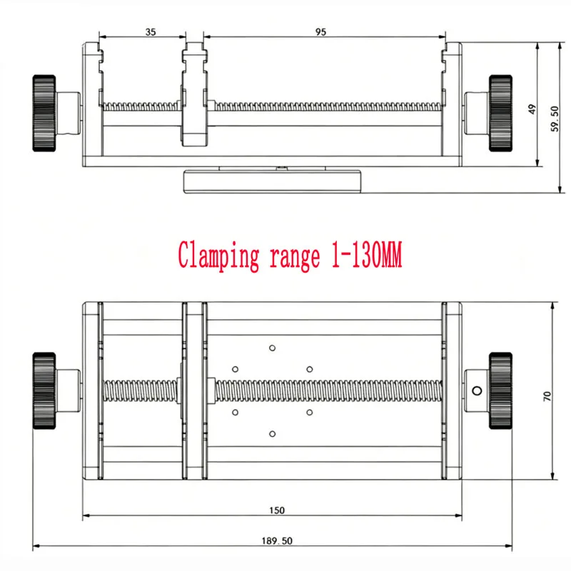 Multifunctional Precision Bench Vise Aluminum Alloy Swivel Base 1-130mm Clamping Range for PCB DIY Workholding