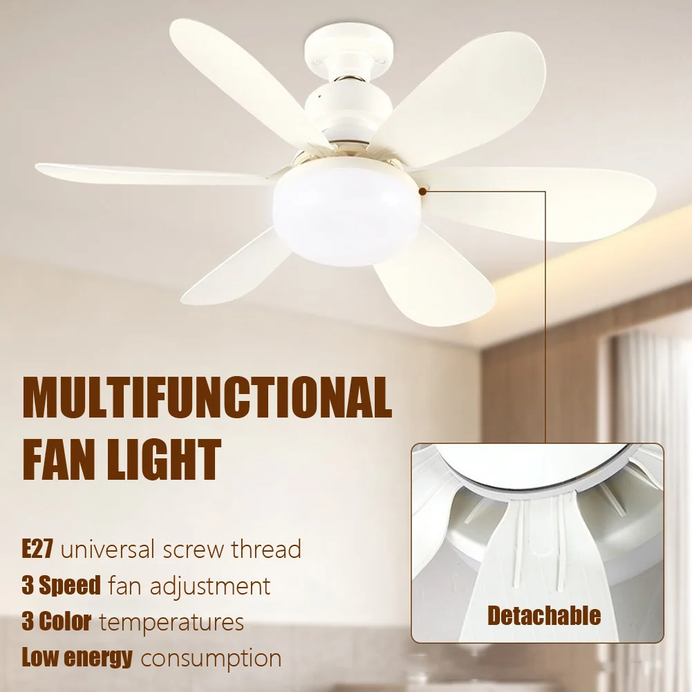 

30W E27 Smart Ceiling Fan Light Dimmable Color Changing Modern Ceiling Lamp With Remote Control For Bedroom LivingRoom Decoratio