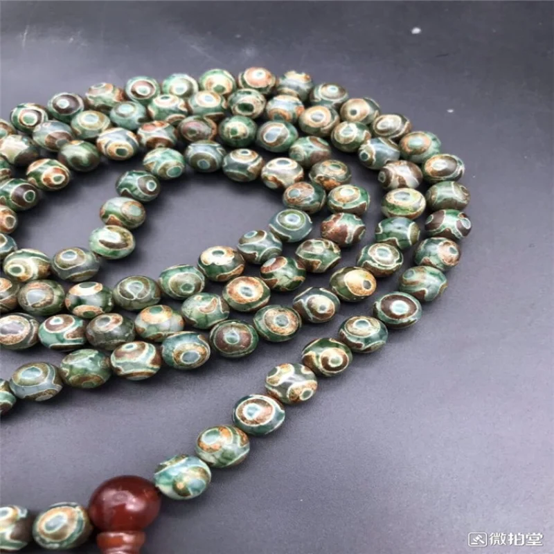 Supply Jewelry Tibetan Three-Eye Tibet Beads Vintage Agate 108 Beads Men's and Women's Chalcedony Tibet Beads Necklace Bracelet