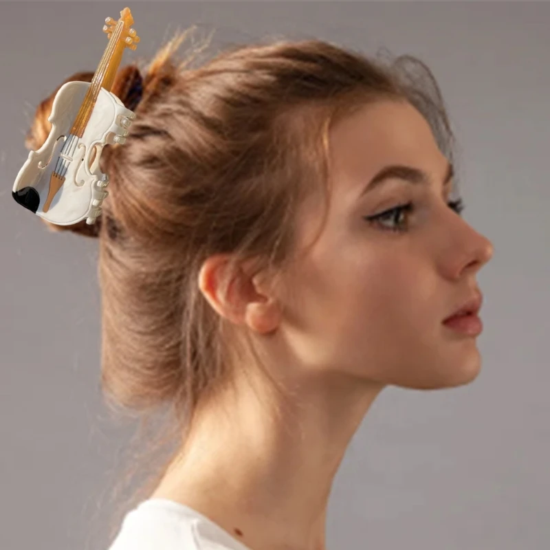 

Musical Note Acetate Music Cassette Hair Clip for Women with Cartoon Design 15UB