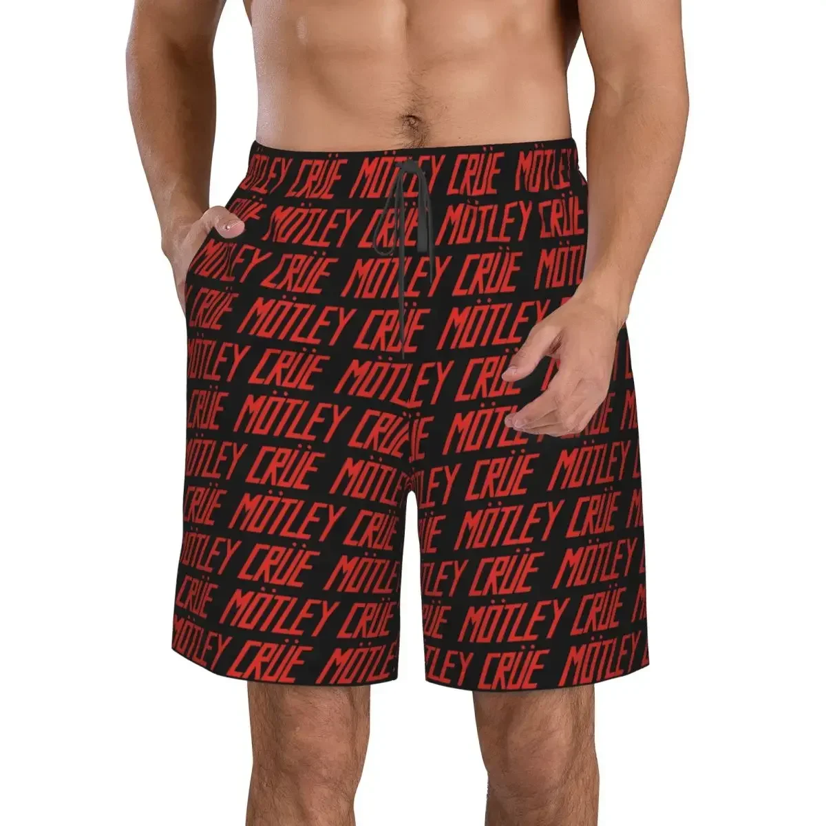 Motleys Crues Metal Rock Trunks Beach Board Shorts Casual Quick Dry Swim Summer Men Pants