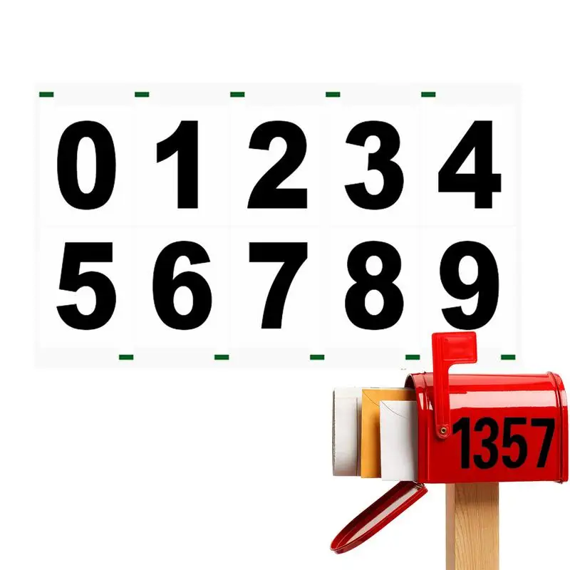 Reflective Mailbox Numbers For Outside License Plate Number 0-9 Digital Stickers Heat-resistant PVC Home Address Numbers Strong