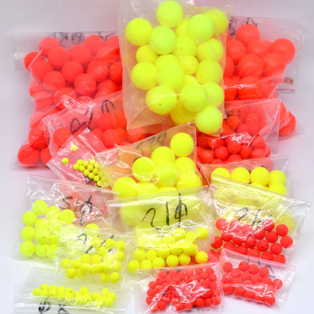 MNFT 20Pcs Foam Floats Ball Beads Pompano Float Bottom Rig Rigging Material for Saltwater Freshwater Fishing Fake Bait