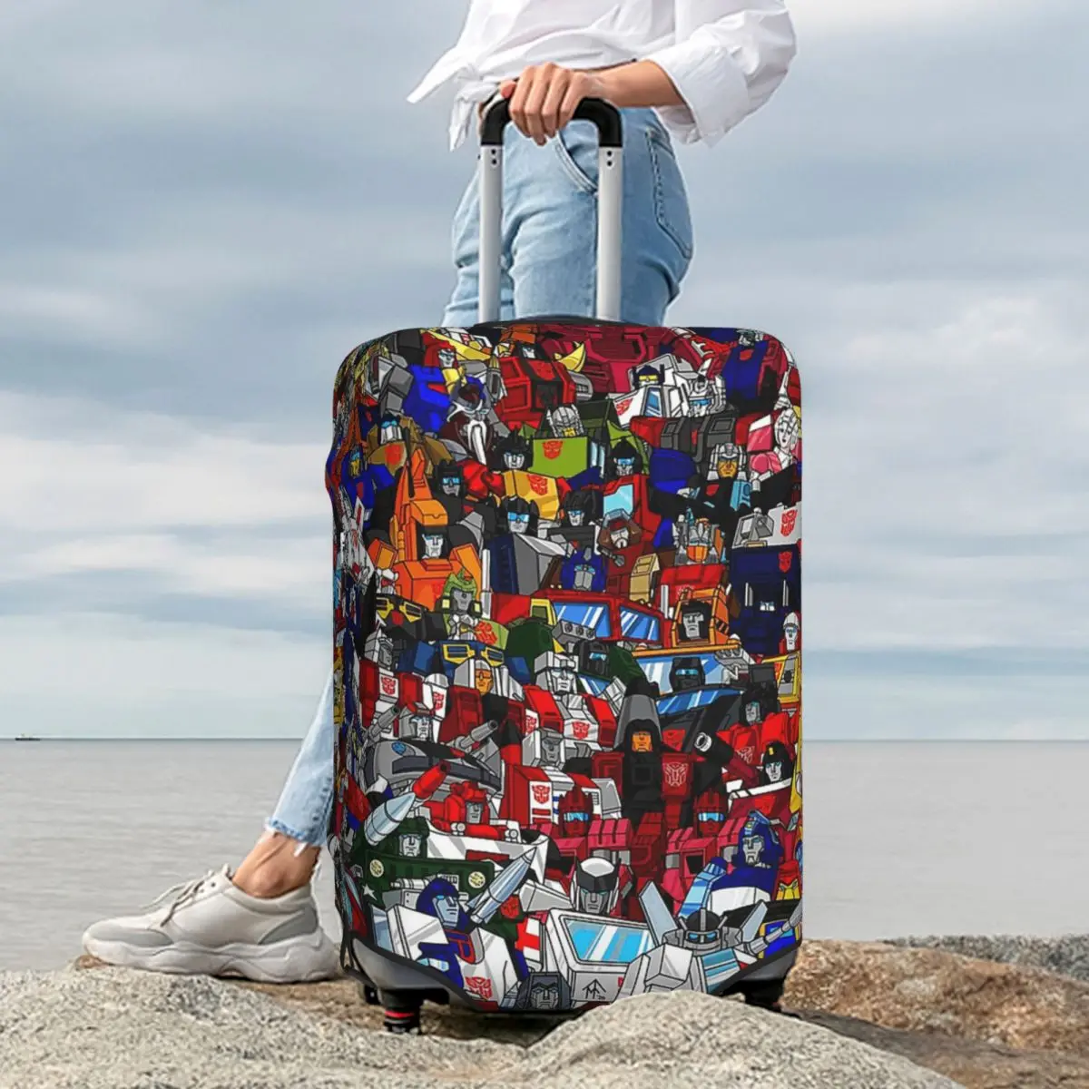 

G1 Трансформеры Автоботы Чехол для чемодана Эластичные защитные чехлы для багажа для путешествий на 18-32 дюймов