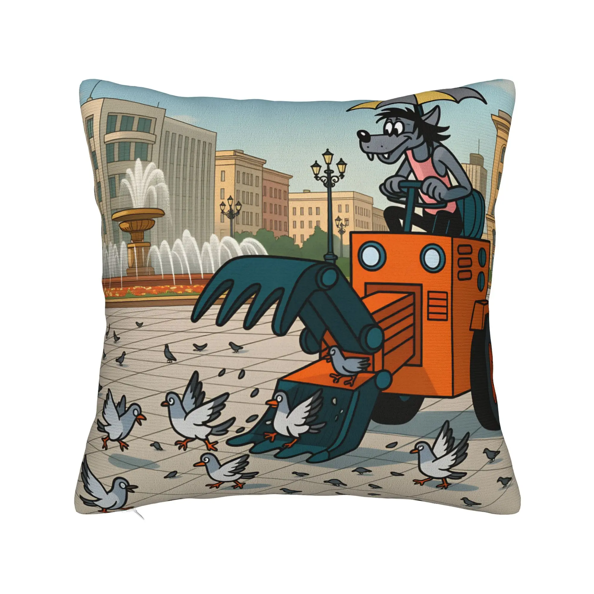 Russian Anime Nu Pogodi Pillow Case  Morden Pillow Cover Square Pillowcases For Office Car Home Decor