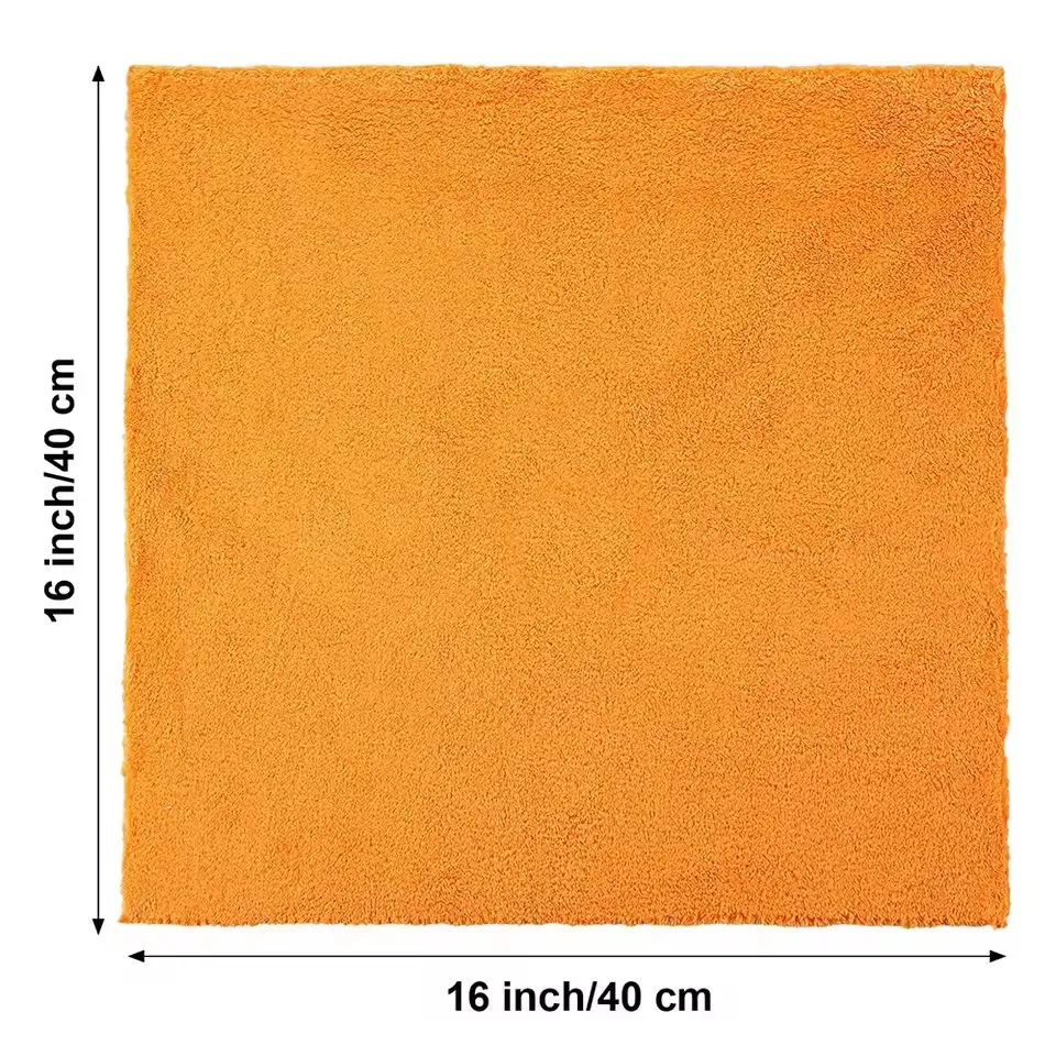 5 قطع من تفاصيل منشفة السيارات المصنوعة من الألياف الدقيقة بدون حدود، منشفة تلميع للتنظيف الجاف، قماش من الألياف الدقيقة الماصة القطيفة 500 GSM #4