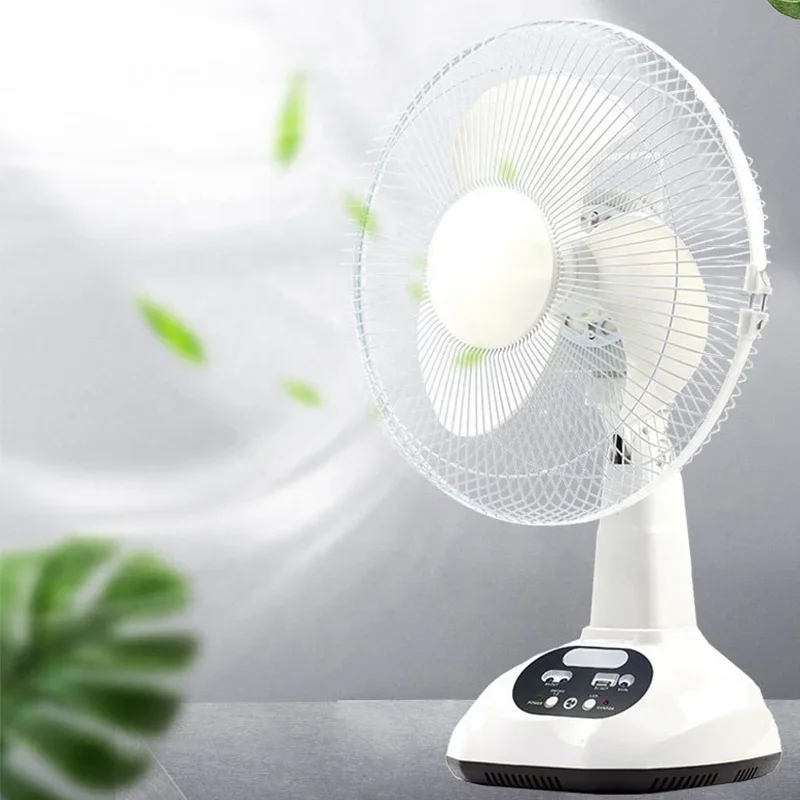 

l #Solar Energy Electric Fan Light AC/DC Rechargeable Table Fan Outdoor with LED USB Ports Home Office Cooling Air Fan Househol