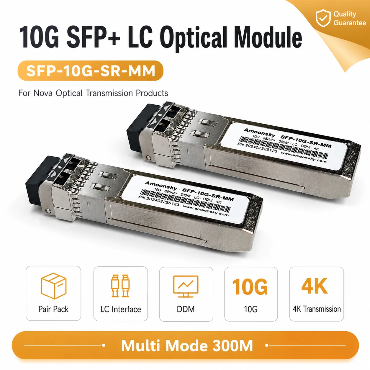 

10G SFP Fiber Module 4K LC 850nm 1310nm Single Mode Multi Mode Single Fiber Dual Fiber for Novastar and 4K HD Fiber Extender