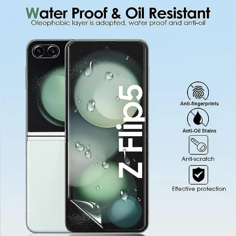 For Samsung Galaxy Z Flip 5 Screen Protective Film for Samsung ZFlip5 Flip5 Soft Hydrogel Film Front Back Inner Screen Film