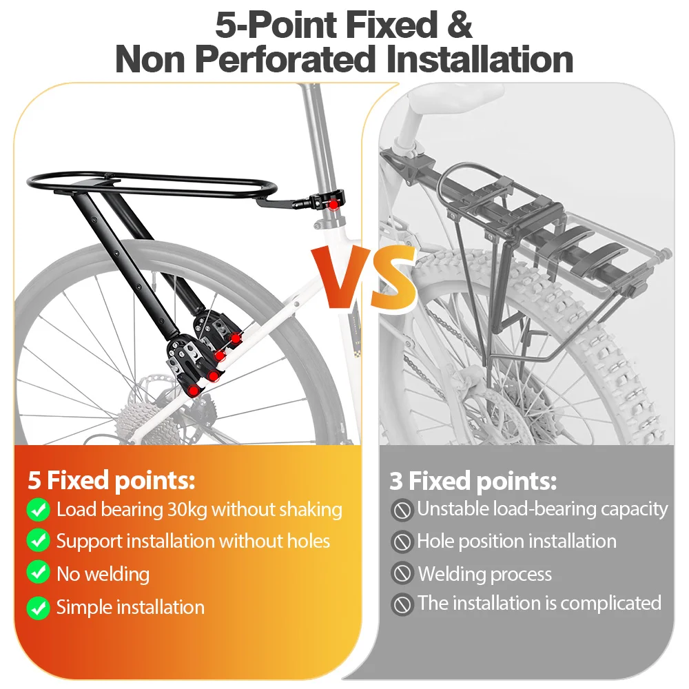 Adjustable Aluminum Alloy Bicycle Luggage Carrier Gravel Bike Universal Bike Rear Shelf  Front Fork Shelf Bag For Bikepacking