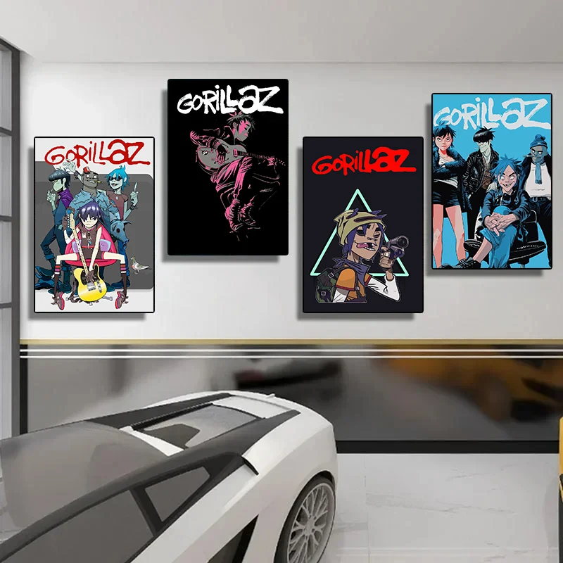 Virtual Characters Rock Band Gorillaz Music Posters Prints Canvas Painting Hip Hop Wall Art Picture Bedroom Home Decor Fans Gift view 2