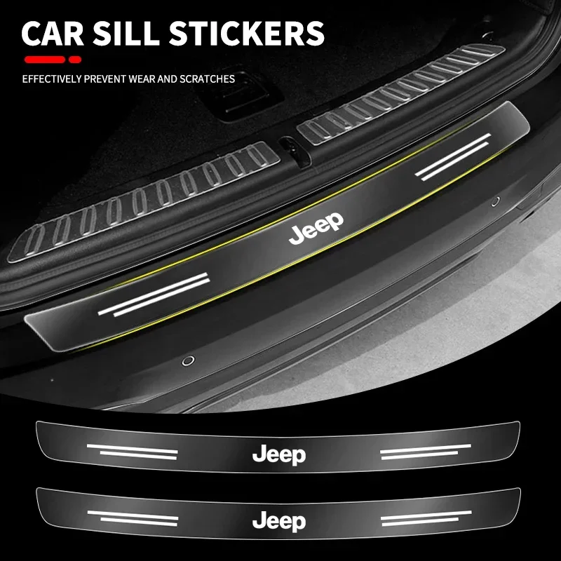 Autocollants transparents de protection de pare-chocs arrière de voiture, pour Jeep Grand Cherokee Wrangler JK Gladiator Compass Renegade Patriot Libert